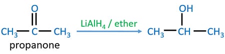 ketones and LiAlH4 ether reaction